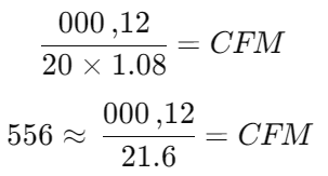 فرمول محاسبه cfm